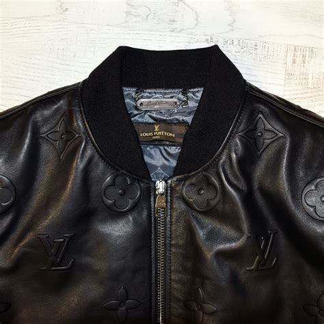 louis vuitton mens brown leather jacket|Louis Vuitton men's bomber jacket.